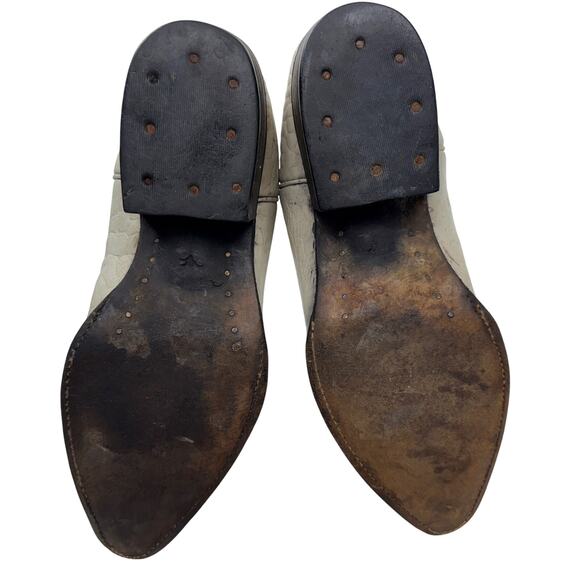 Denver Western Cowboy Boots Women Size 9 Embroidered Alligator Cream Pointed - Picture 12 of 15